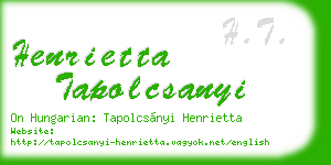henrietta tapolcsanyi business card